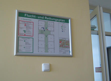 Flucht- und Rettungspläne in gewünschter Größe