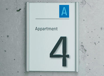 Türschild Serie PLANO mit Papiereinleger