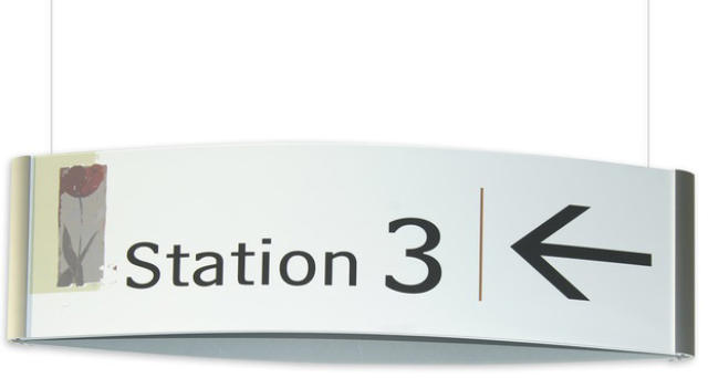 Hängeschild VEXO V18 doppelseitig beschriftet