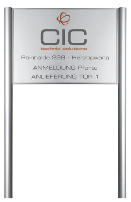 Ständerschild Kombi mit Wechselrahmen und breiten Pfosten