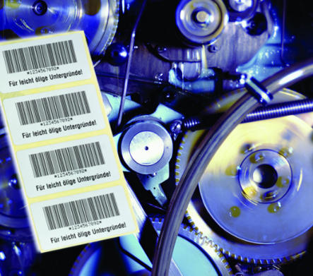 Haftetiketten zur dauerhaften Kennzeichnung auf öligen Untergründen