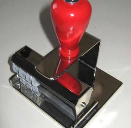 Sonderanfertigung Eingangsstempel aus Metall mit Bänderdatum