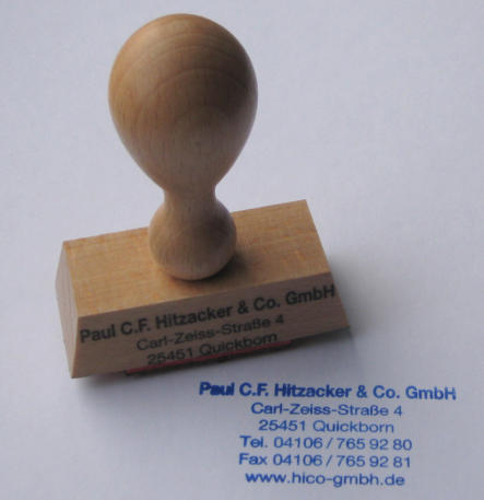 hochwertiger Handstempel aus Holz