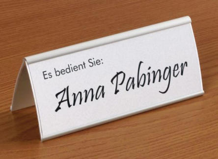 Tischaufsteller dachförmig Serie CIS zur Selbstbeschriftung