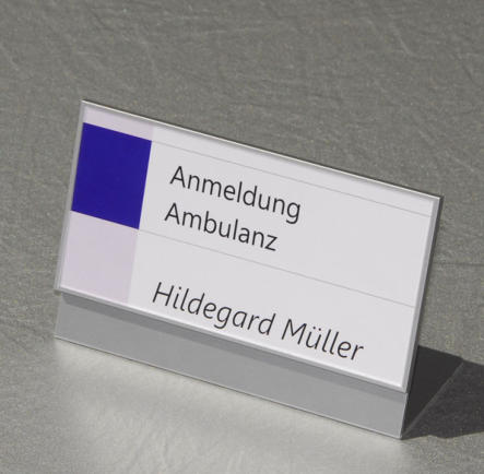 Tischaufsteller winkelförmig Serie FORMO zur Selbstbeschriftung