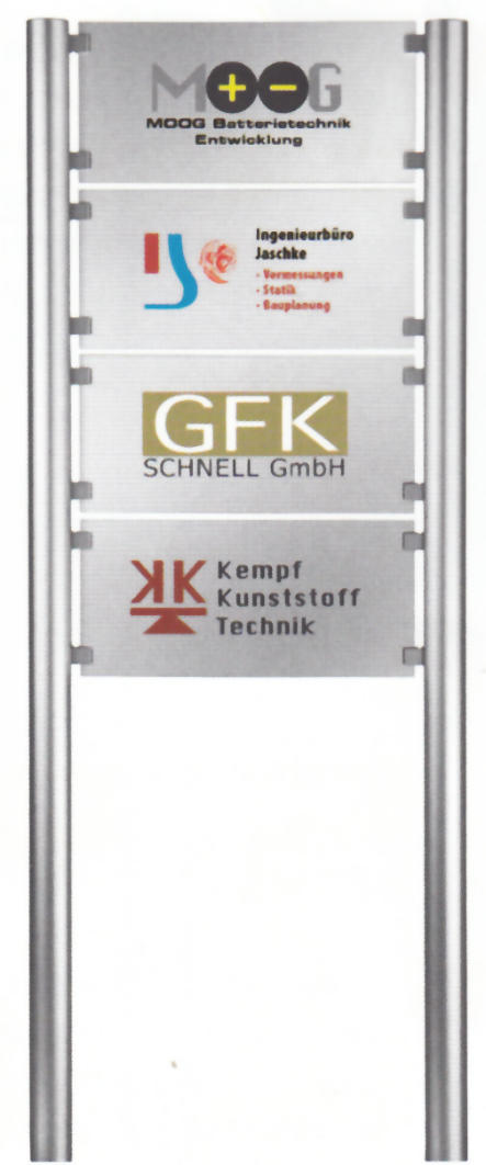 Ständerschild Kombi mit einzelnen Schildhaltern